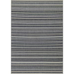 Lanai Grey/Blue 8 ft. x 10 ft. (7 ft. 10 in. x 10 ft.) Geometric Transitional Indoor/Outdoor Area Rug