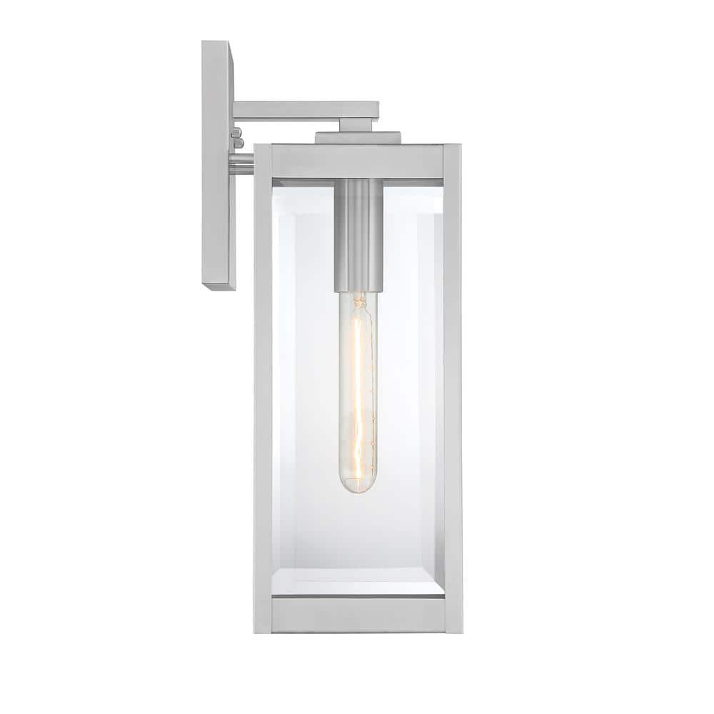 17" Stainless Steel Dimmable Outdoor Lantern with Clear Glass