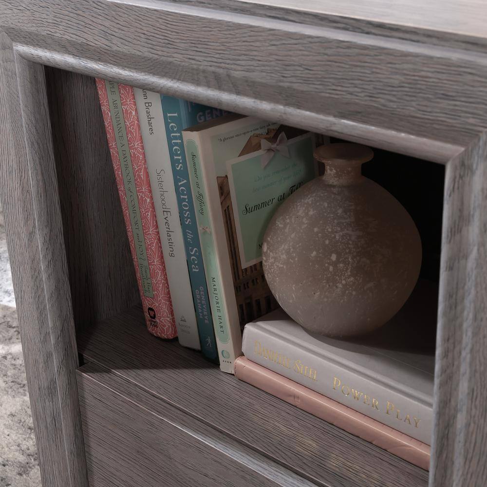 Gray Ashen Oak L-Shaped Computer Desk with Drawer and Filing Cabinet