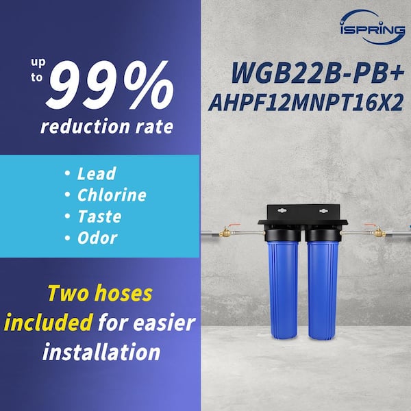 2-Stage Whole House Lead Reducing Water Filtration System with 3/4 in. Push-Fit Hose Connectors