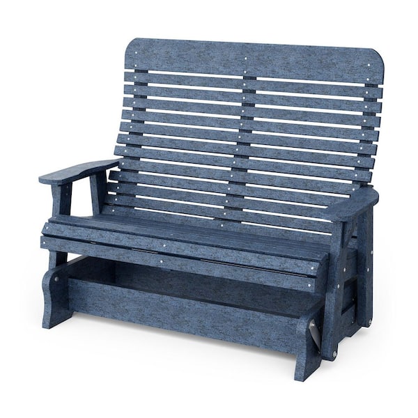 Wildridge Signature 2-Person Patriot Blue Plastic Outdoor Double Glider