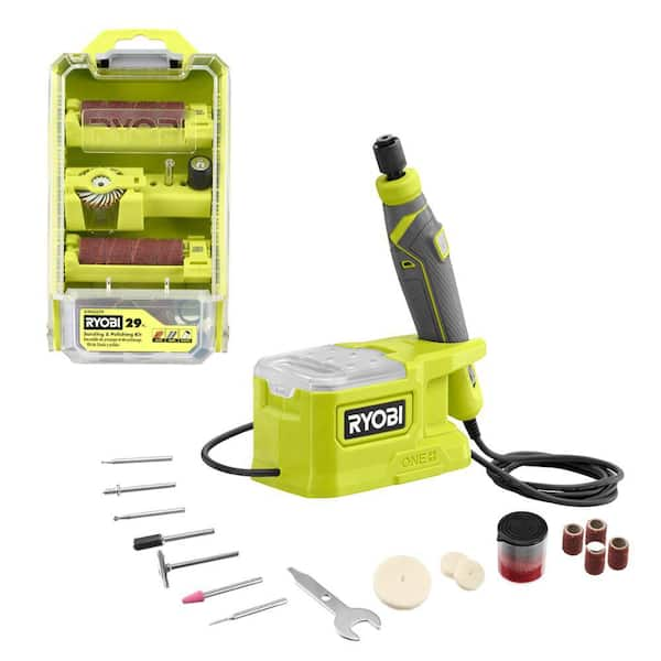 RYOBI ONE+ 18V Cordless Precision Craft Rotary Tool Kit with 1.5 Ah  Battery, Charger, and Rotary Tool 29-Piece Kit PRT100K1-A90AS29 - The Home  Depot