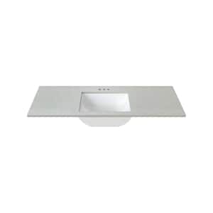 55 in. W x 22 in. D Cultured Marble Rectangular Undermount Single Basin Vanity Top in Silver Stream