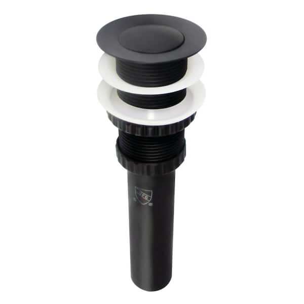 Kingston Brass Coronet Push Pop-Up Bathroom Sink Drain in Matte Black without Overflow