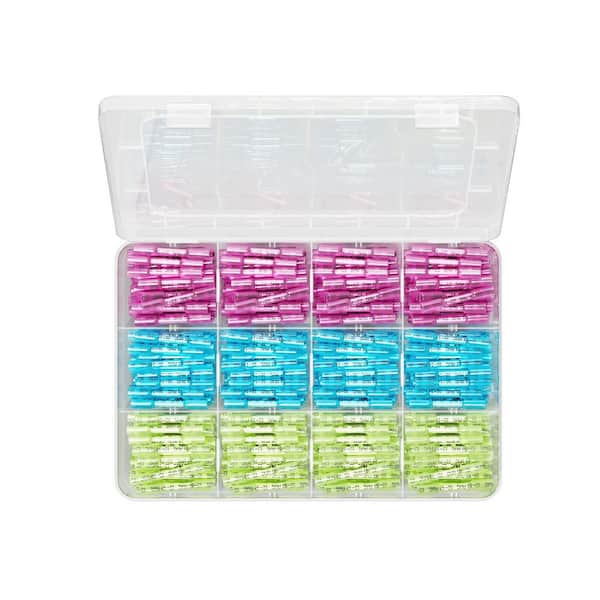 22-10 AWG Waterproof Heat Shrink Butt Connector Kit with Tin-Plated Copper Core, 100-Pack