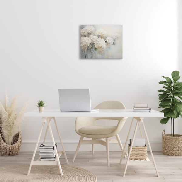 Subtle Fading White Hydrangeas by Arlington Prints Unframed Nature Graphic Art Print 16 in. x 20 in.