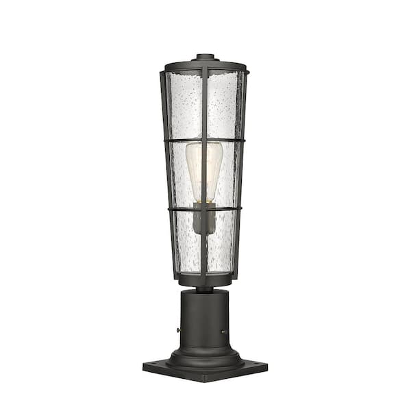 Unbranded Helix 21 .25 in. 1-Light Black Aluminum Hardwired Outdoor Weather Resistant Pier Mount Light with No Bulb Included