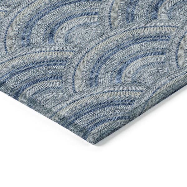 Chantille Machine Washable Indoor/Outdoor Abstract ACN984 Denim 1 ft. 8 in. x 2 ft. 6 in. Area Rug