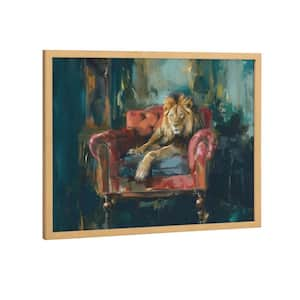 Gallery Lion Portrait in Rich Jewel Tones by The Creative Bunch Studio Gold Framed Art Print 16 in. x 12 in.