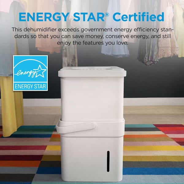 Midea - 20 pt. Coverage area 500 sq.ft. CUBE Dehumidifier in. White with Pump ENERGY STAR MOST EFFICIENT for basement or bedroom