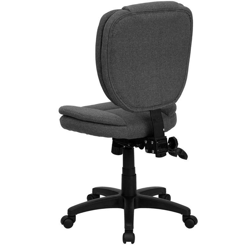 ErgoComfort Gray Fabric Mid-Back Swivel Task Chair with Pillow Top