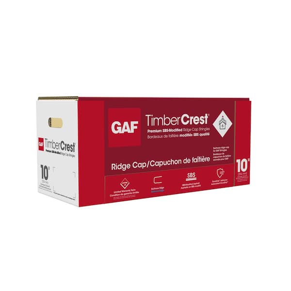 GAF TimberCrest Aged Chestnut Hip and Ridge Cap Shingles - High Profile Design for Critical Roof Areas
