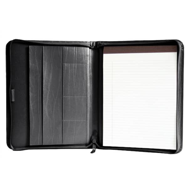 Royce Executive Convertible Zippered Writing Portfolio Organizer, Black