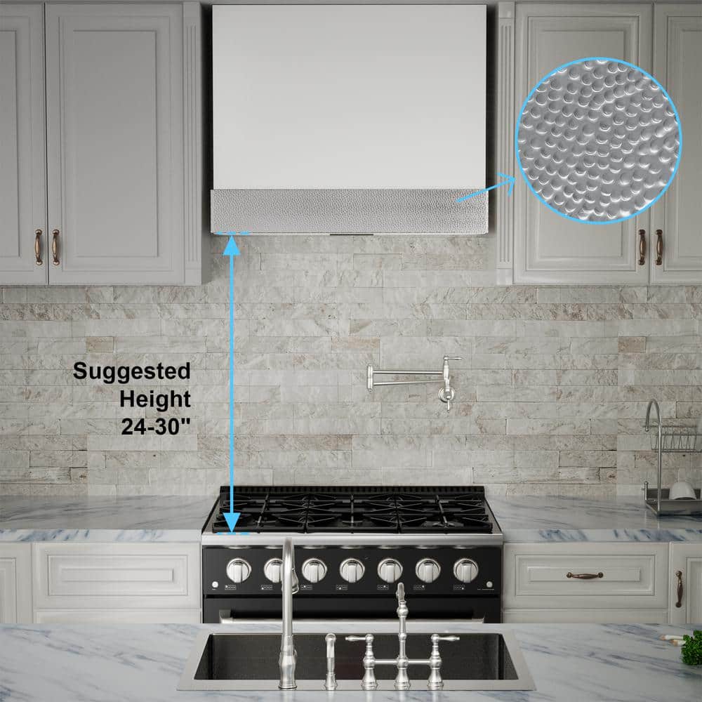 36'' White and Copper Wall Mounted Stainless Steel Range Hood