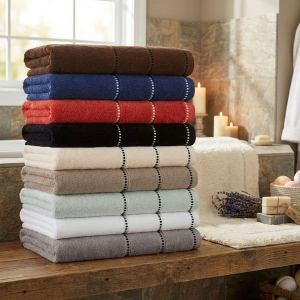 Lavish Home 6-Piece Charcoal Gray Luxury Quick Dry Cotton Towel