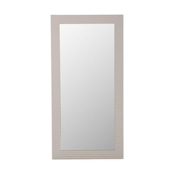 Glinda Beige 39.4 in. W x 79 in. H Modern Rectangle Wood Floor Mirror