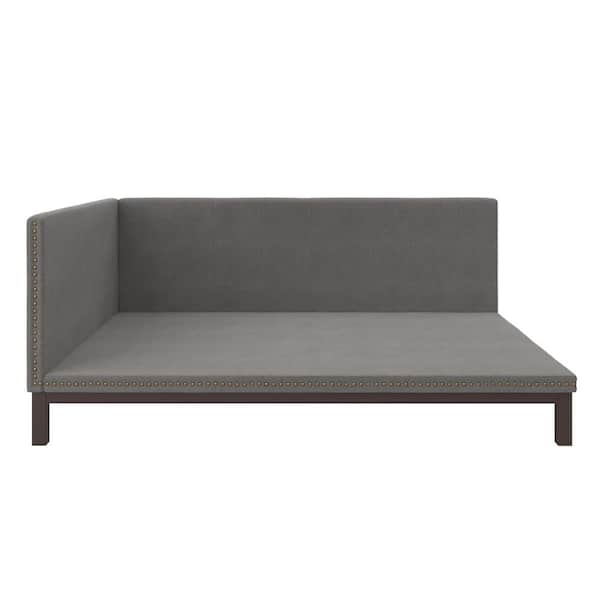 DHP Darlene Gray Linen Upholstered Full Daybed DE12306 - The Home