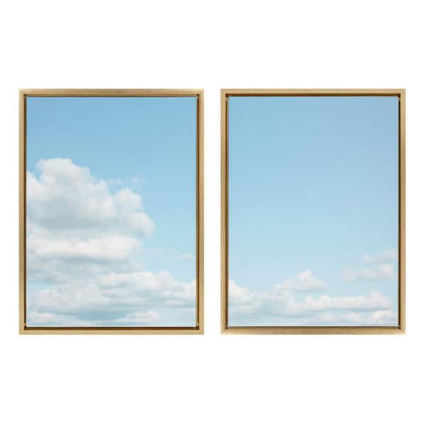 Kate and Laurel Sylvie Soft and Fluffy Clouds by Stephanie Klatt 2-Piece Framed Art Print 18 in. x 24 in.