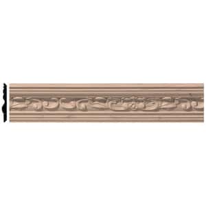 2-3/8 in. x 94-1/2 in. x 2-1/4 in. Unfinished Wood Maple Medway Carved Crown Moulding