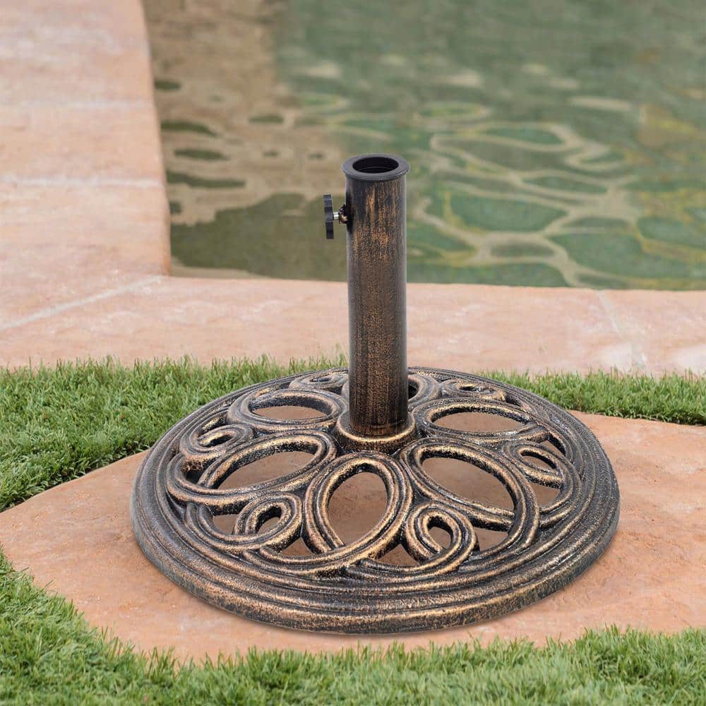 Bronze Cast Iron 23.6 lb Patio Umbrella Base