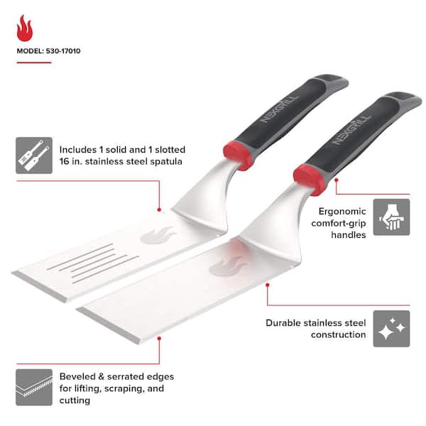 Daytona Stainless Steel Outdoor Kitchen Griddle Spatula 2-Piece Set