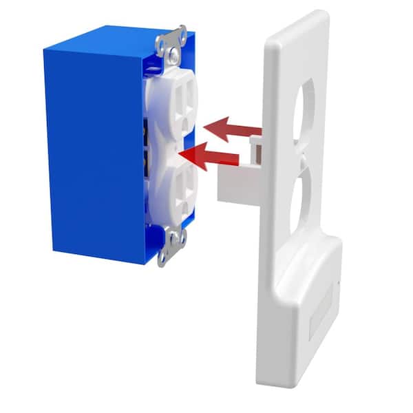 Classic Decor 1-Gang Duplex Plastic Power Failure Wall Plate with Nightlight and Battery Backup