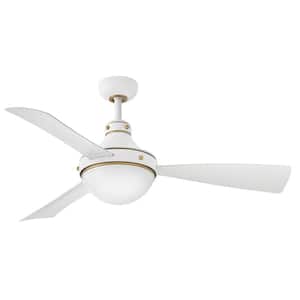 Oliver 50.0 in. Indoor/Outdoor Integrated LED Matte White Ceiling Fan with Remote Control