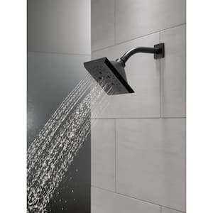 Pivotal 5-Spray 5.8 in. Single Wall Mount Fixed Rain H2Okinetic Shower Head in Matte Black