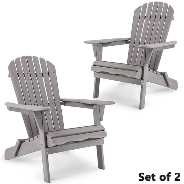 All Things Cedar Folding Chair Set with White Cushions