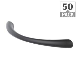 Tapered Bow 3-3/4 in. (96 mm) Matte Black Classic Cabinet Pull (50-Pack)