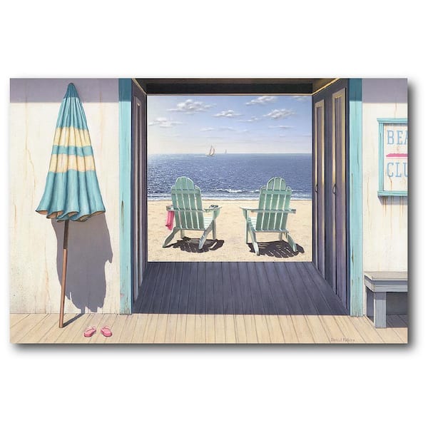 Courtside Market Beach Club Gallery-Wrapped Canvas Wall Art 18 in. x 12 in.