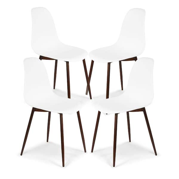 EDGEMOD Landon White Sculpted Dining Chair (Set of 4)