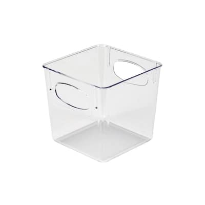 Modern Homes MH 0.4-Gal. Small Storage Box in Clear with Gray Handles and  Cover 22146 - The Home Depot