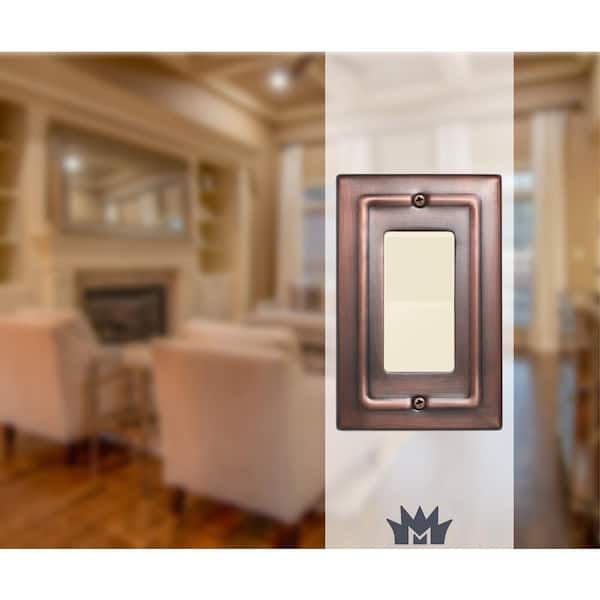 Architectural 1-Gang Antique Copper Decorator/Rocker Metal Wall Plate (2-Pack)