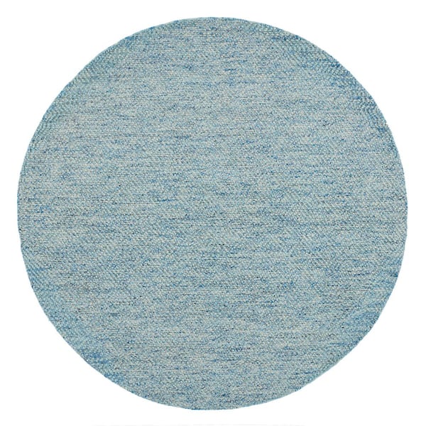 Natura 7 ft. x 7 ft. Blue Geometric Round Rug