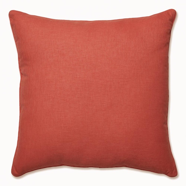 Pillow Perfect Solid Orange Square Outdoor Square Throw Pillow
