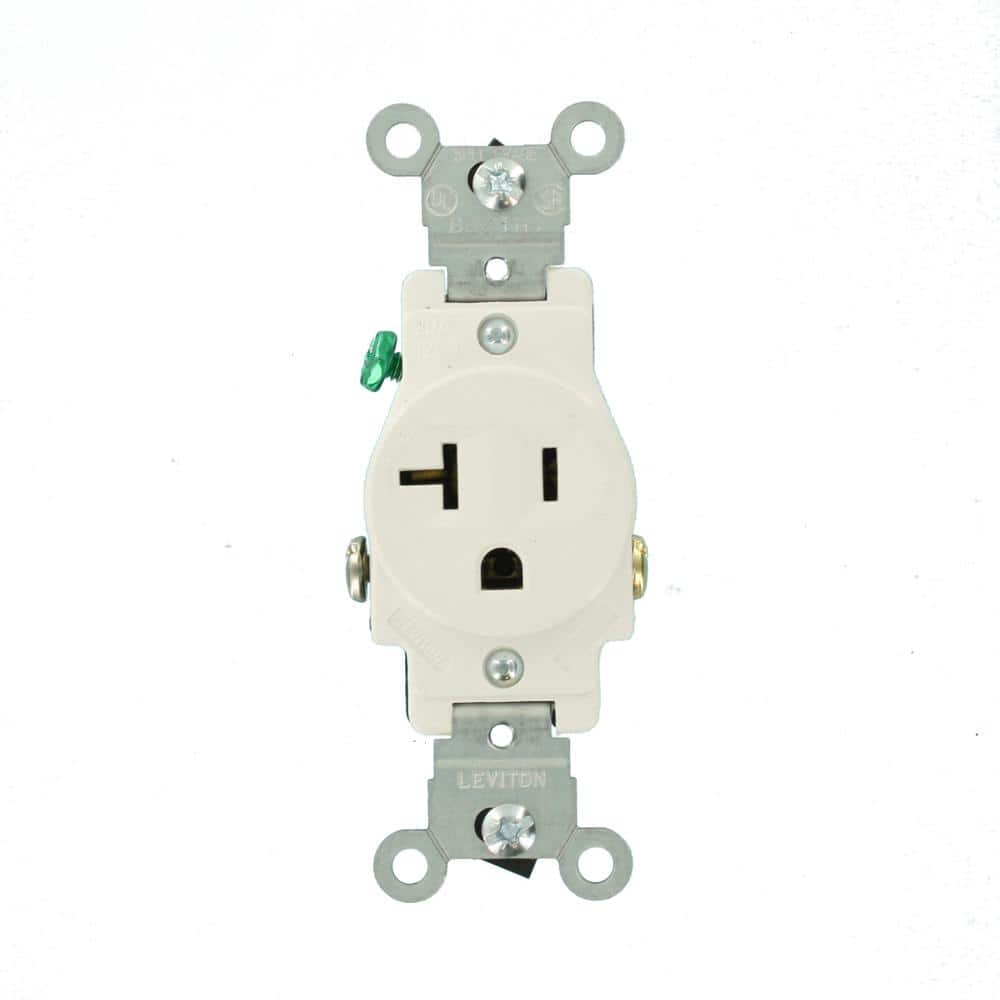 Brown Tamper Resistant Single Receptacle with Wall Plate