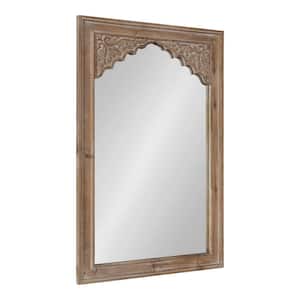 Shivani 36 in. x 24 in. Classic Rectangle Framed Rustic Brown Wall Accent Mirror