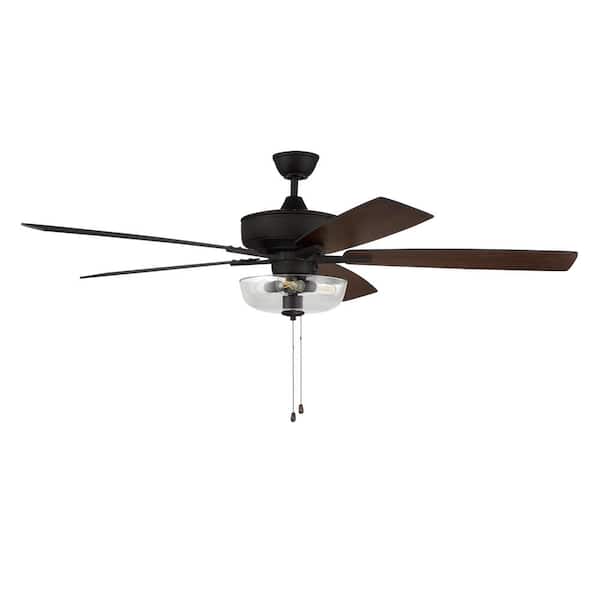 CRAFTMADE Super Pro-101 60 in. Indoor Dual Mount Espresso Ceiling Fan with Optional LED Clear Bowl Light Kit