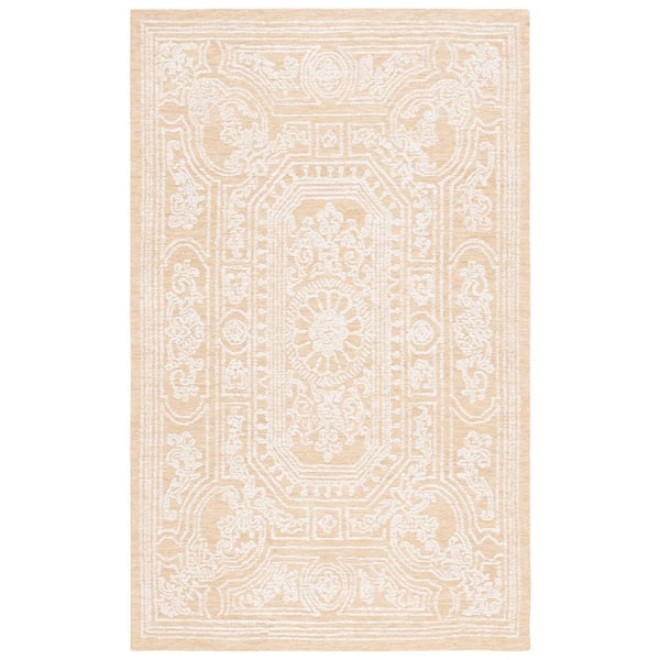 Ebony Ivory/Gold 4 ft. x 6 ft. Traditional Area Rug