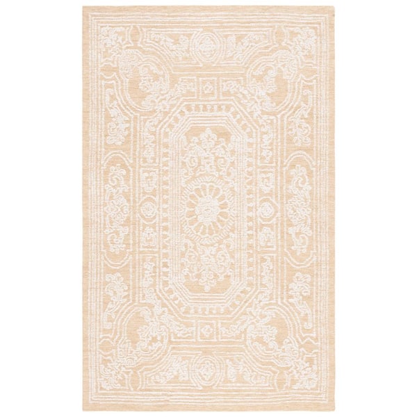 SAFAVIEH Ebony Ivory/Gold 4 ft. x 6 ft. Traditional Area Rug