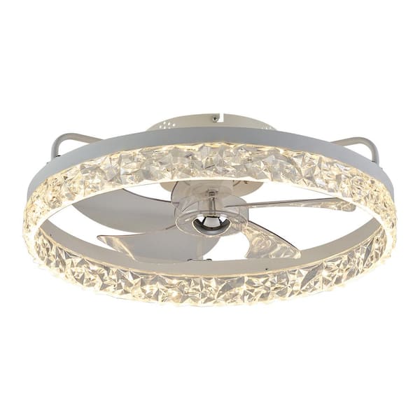 Pacific Core Modern 20 in. Indoor White Low Profile LED Ceiling Fan with Lights with Remote Included