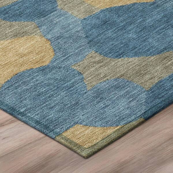 Chantille Machine Washable Indoor/Outdoor Abstract ACN3030 Denim 9 ft. x 12 ft. Area Rug