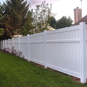 Davenport 6 ft. H x 6 ft. W White Vinyl Semi-Privacy Fence Panel Kit