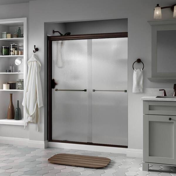Delta Everly 60 in. x 70 in. SemiFrameless Traditional Sliding Shower