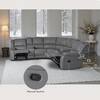 Ellesophas 109 in. 7 Pieces Modular Modern Contemporary Faux Leather Manual Recliner Sectional Sofa in. Gray HD-5121-03B2