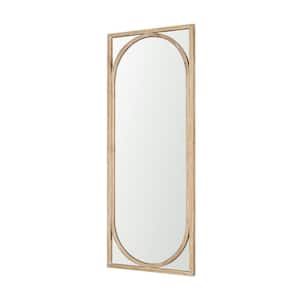 Reon 1.5 in. W x 57in. H Light Brown Wood Decorative Wall Mirror