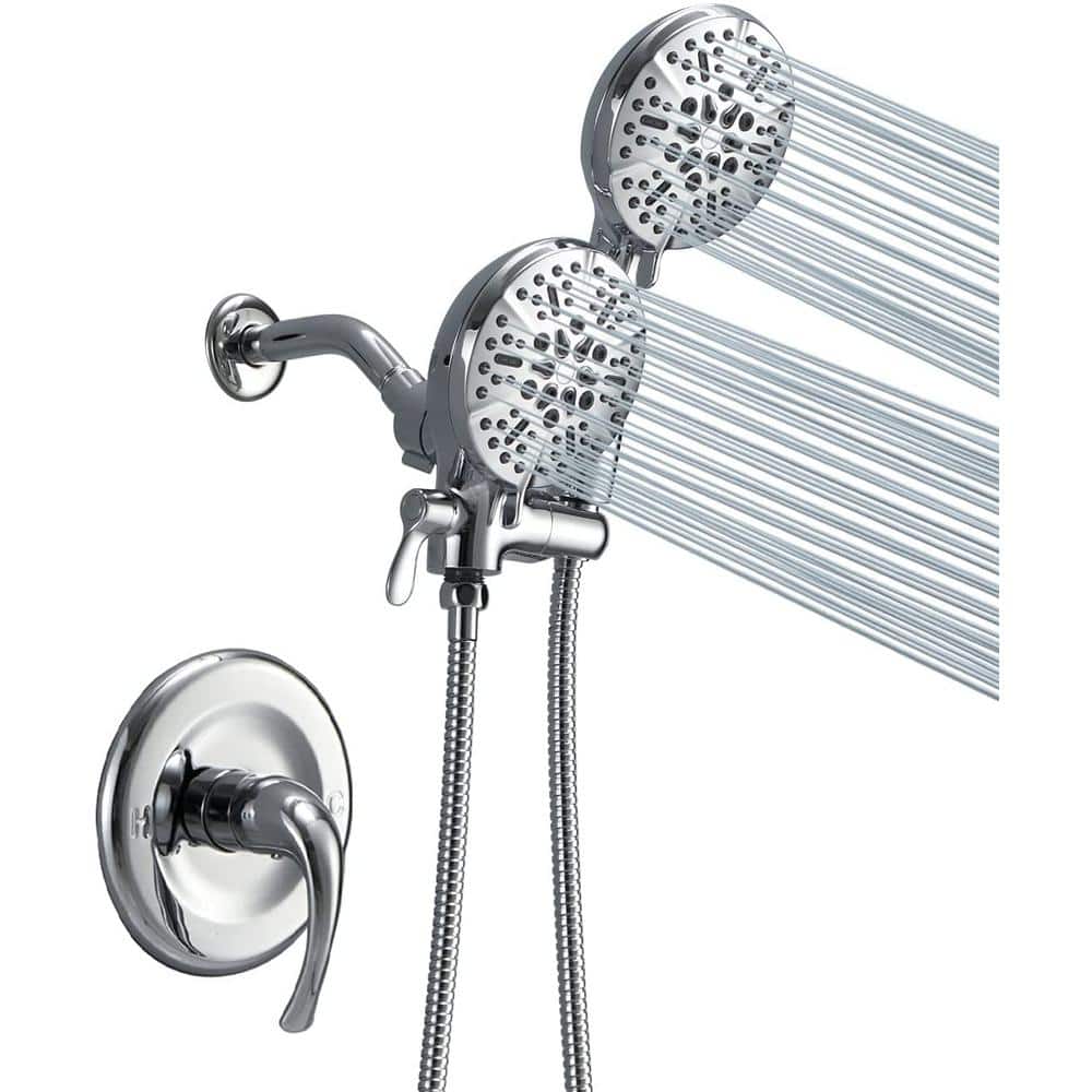 Single-Handle 48-Spray Shower Faucet and Handheld Combo with 5 in. Shower Head in Chrome (Valve Included) price history on PriceWatchPro