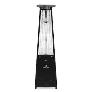 92 in. 66,000 BTU Hammered Black Pyramid Flame Liquid Propane Patio Heater