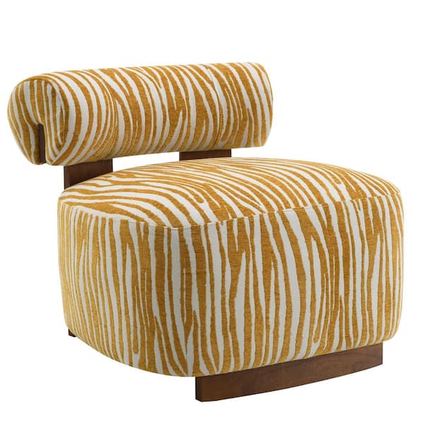 Furniture of America Vatisen Modern Yellow Zebra Chenille Accent